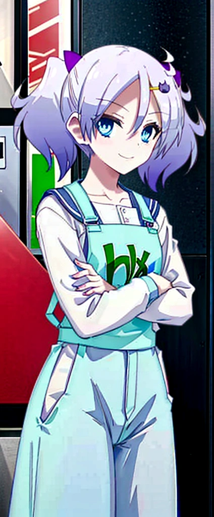 Overalls Girl Meeting station smile