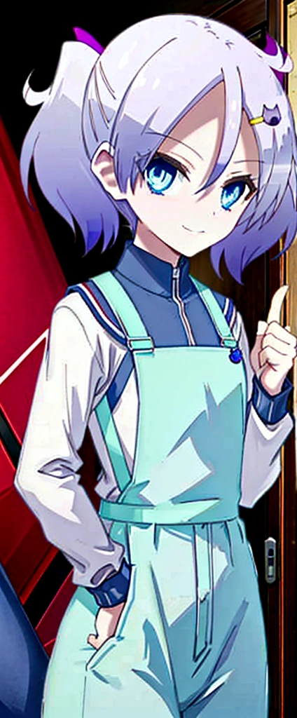 Overalls Girl Meeting station smile