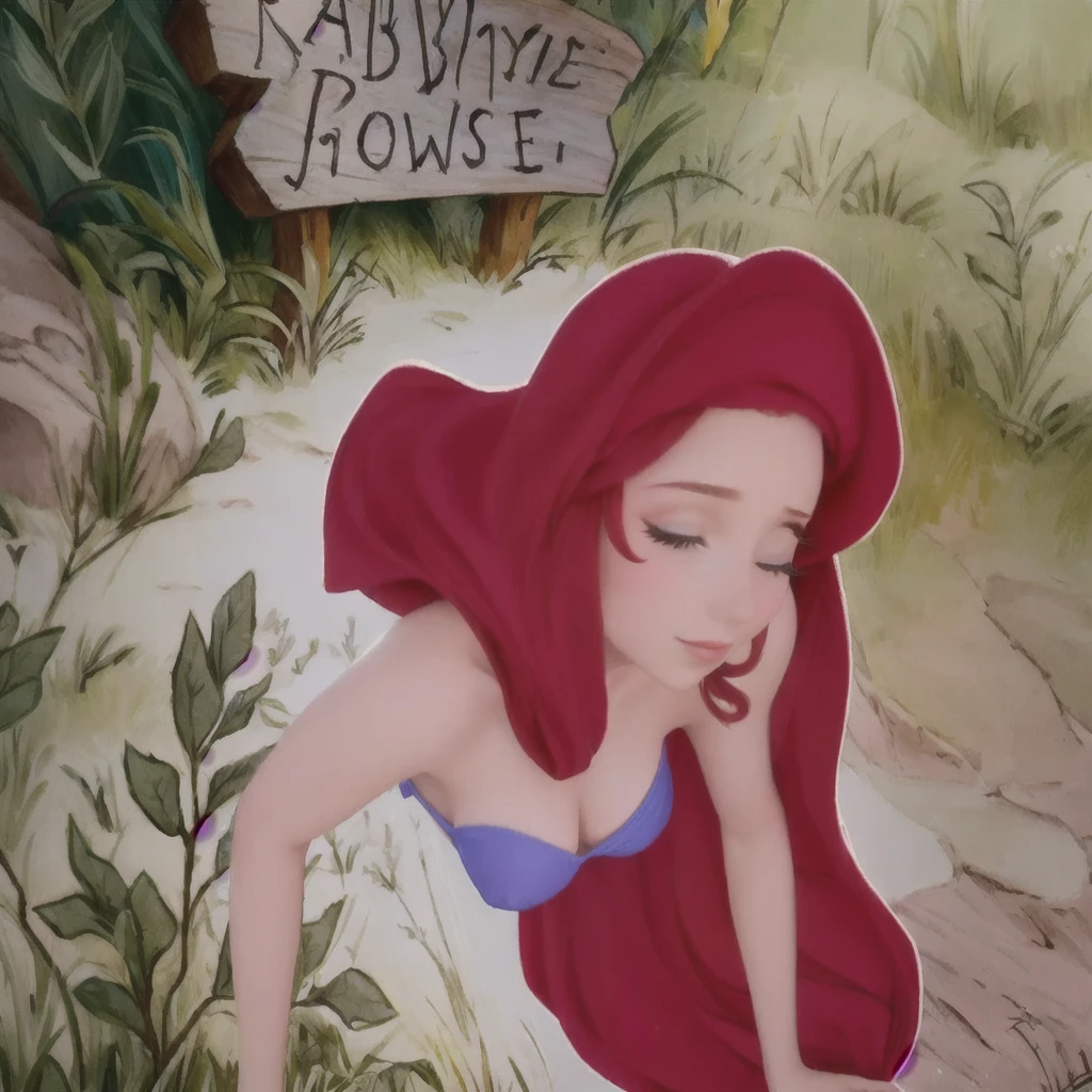 disney Princesse Ariel the Petite Sirène with a red hat and blue bikini, jessica lapin, dans le style de l&#39;animation Disney, ariel the Petite Sirène, Princesse Ariel, emma watson as jessica lapin, Ambiance Disney classique, Animation de Don Bluth, art dans le style de Disney, the  Sirène,  Sirène, animation disney 2d encore, Megara, Kiki