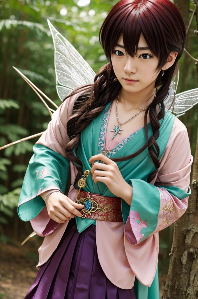 make me a realistic anime men fairy necklace name kyushu