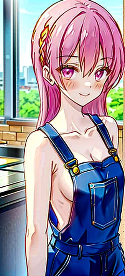 Overalls Tank top Girl Meeting station smile