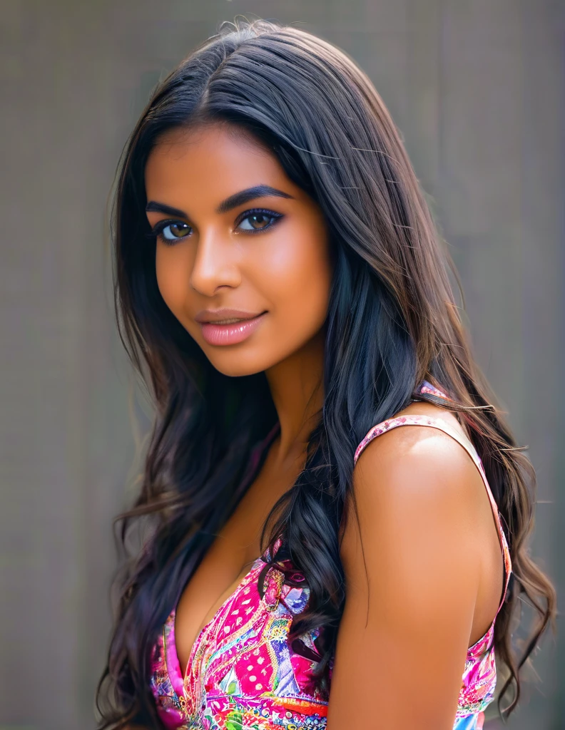 Hot indian girl showing half , wearing skirt and top , seductive pose and look