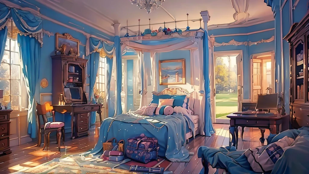 (((masterpiece))), (((best quality))), A magical dorm bedroom, dolly interior
