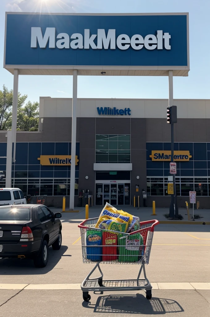 outside walmart but replace the Walmart sign into Wal-Qaeda mart