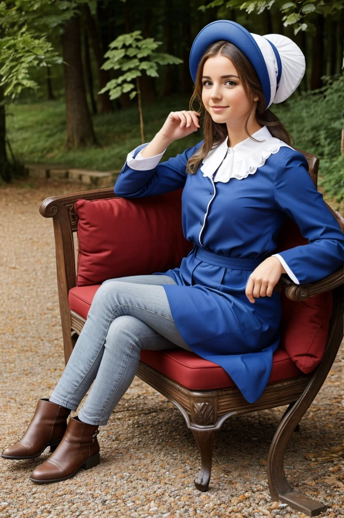 Fille assise sur un canapé tenue moulante