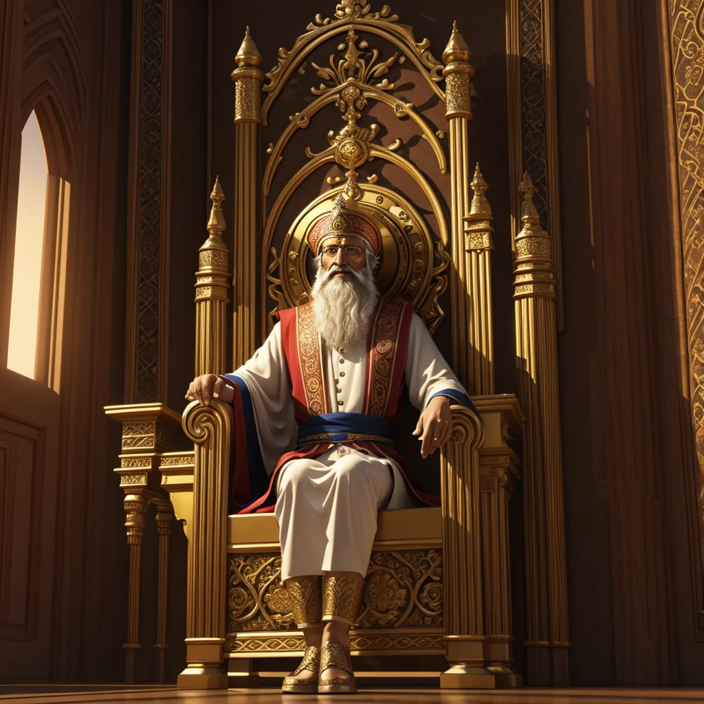 God Kabir sitting on the throne in Satlok 3d
