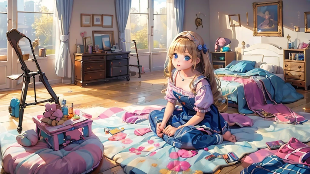 (((masterpiece))), (((best quality))), A magical dorm bedroom, dolly interior, dolls, plushie, stuffed dolls