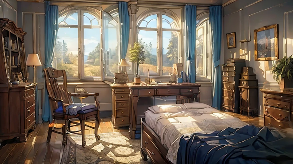 (((masterpiece))), (((best quality))), A magical dorm bedroom, country interior