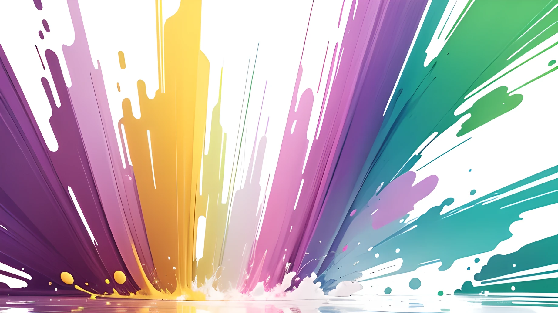 (Highest quality,High resolution),Colorful minimalist art,White Background,Abstract,pink, purple, Green and yellow accents,Vibrant colors,Playful composition