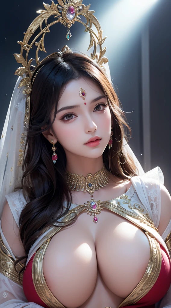 1girl, cute face,pretty face, jaw dropping beauty, Indian clothes , ((ultra high detailed 1.9)),((ultra high resolution 1.9)),((ultra high quality 1.9)),(masterpiece)), (perfect lightings), (very Big breasts 1.9)), ultra huge breast, 