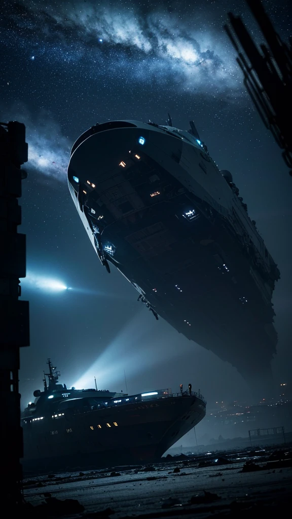 
A hauntingly dark scene set in the vast emptiness of space. In the foreground, a derelict spaceship drifts aimlessly, its once sleek and shiny exterior now battered and covered in alien growths and debris. The ship’s lights flicker sporadically, casting eerie shadows. The background shows the infinite expanse of stars and a distant, menacing nebula swirling with dark and ominous colors. In one of the spaceship’s shattered windows, a glimpse of a monstrous entity with glowing eyes can be seen. The title "Echoes of the Void" is written in a chilling, futuristic font, glowing faintly with an otherworldly blue hue. The overall tone of the cover is dark and foreboding, hinting at the horror and mystery within.


