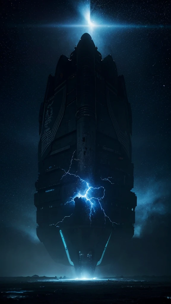 
A hauntingly dark scene set in the vast emptiness of space. In the foreground, a derelict spaceship drifts aimlessly, its once sleek and shiny exterior now battered and covered in alien growths and debris. The ship’s lights flicker sporadically, casting eerie shadows. The background shows the infinite expanse of stars and a distant, menacing nebula swirling with dark and ominous colors. In one of the spaceship’s shattered windows, a glimpse of a monstrous entity with glowing eyes can be seen. The title "Echoes of the Void" is written in a chilling, futuristic font, glowing faintly with an otherworldly blue hue. The overall tone of the cover is dark and foreboding, hinting at the horror and mystery within.

