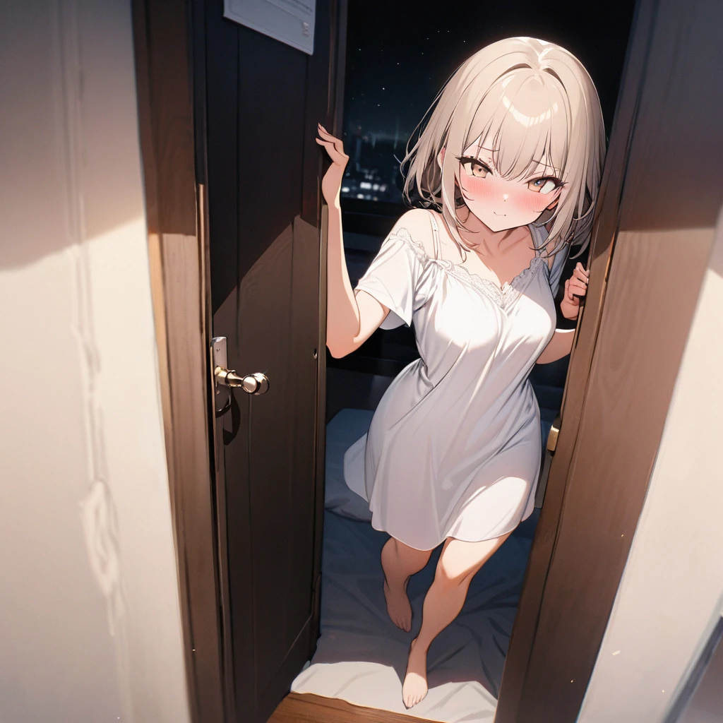 NSFW, short, flat chest, small breasts, in bath, scared, ghost, haunt,