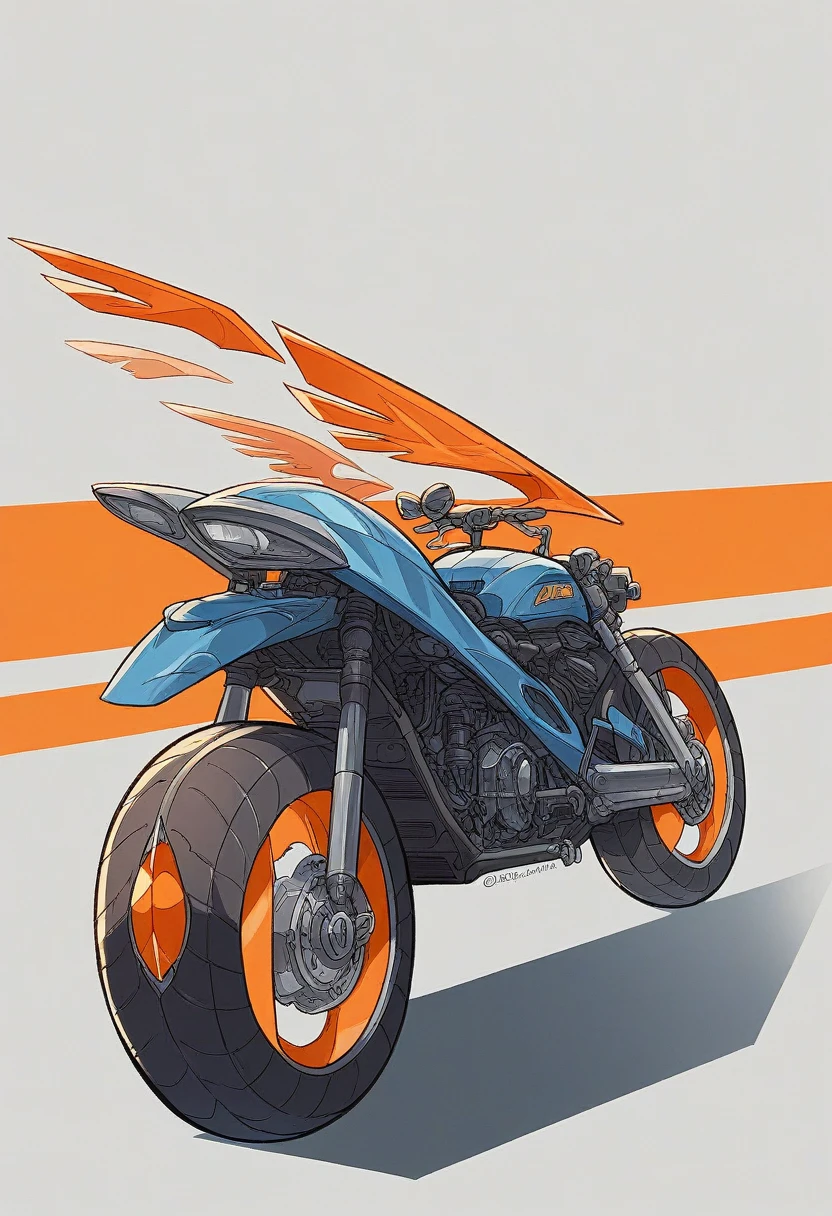 Create a detailed and futuristic motorbike surrounded by sexy girls, with technical diagrams showing various angles and parts of the bike. Motorcycles must have complex designs with exposed mechanical components, large wheels, sturdy frames, and complex wiring and pipes. The front fairing should be aerodynamic with a curved windshield, and the rear appears to be equipped with large rims with thick tires and an open, low-angle engine section. The background should include technical schematics from the side, top and enlarged views, highlighting the internal structure and connections of the motorcycle. The main color of the bike should be metallic gray with some orange accents in its technical diagrams, emphasizing the high precision and intricate details of this work of mechanical art.