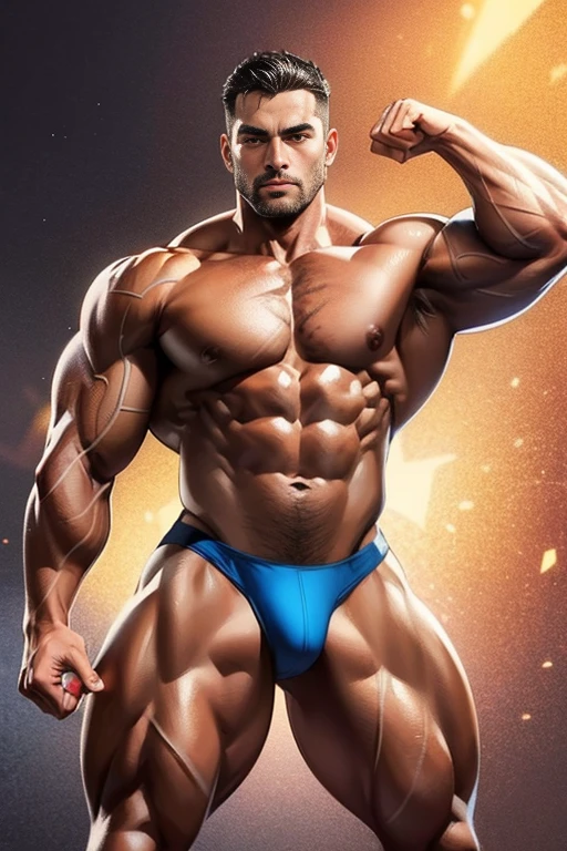 Digital drawing of muscular man doing bodybuilding pose, 8k, best quality