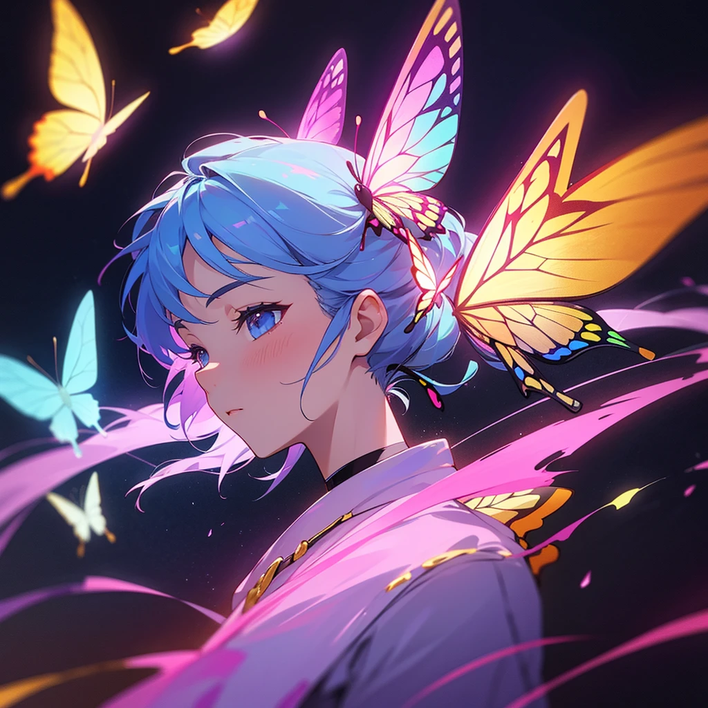 You can request that a creative and colorful butterfly be created as your profile picture..
We hope that the butterfly's wings will be expressed in a sophisticated and sophisticated illustration style..
I think it would be good to create a dynamic and active feeling of the butterfly's body and movement..
Gorgeous colors and dreamy lighting effects can add a unique atmosphere to your images..
