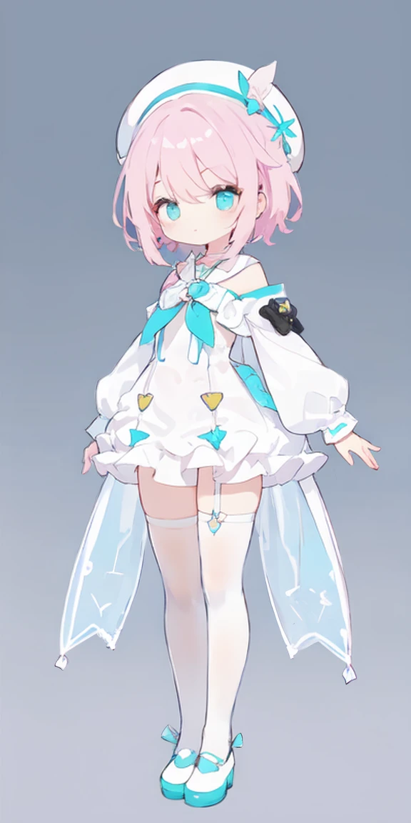 
(One girl),Full Body Lesbian，

Pink Hair,Bright Blue Eyes,Aqua gradient eyes,

White Beret,

Bunny Suit, Latex suit,