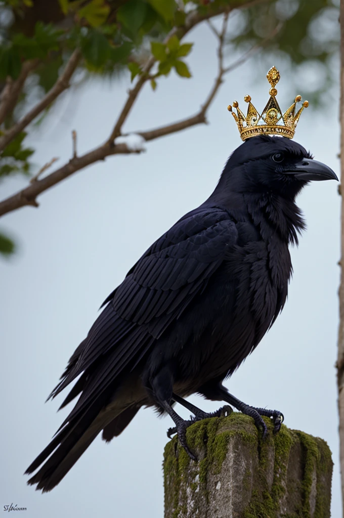 Crow with crown