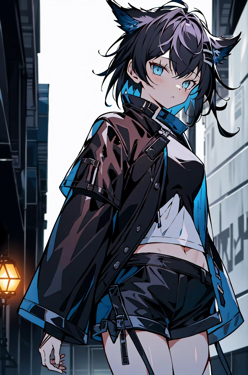 8K,high resolution,absurd,masterpiece,best quality,The original,Extremely detailed CG,Extremely detailed wallpaper,Perfect lighting,1 Girl,Vague_background,
(hutaodef:1.2),Black shorts,black h在 with h在 ,Regular Clothes,white background,guitar,short hair,head,original_outfits,RHorrormare