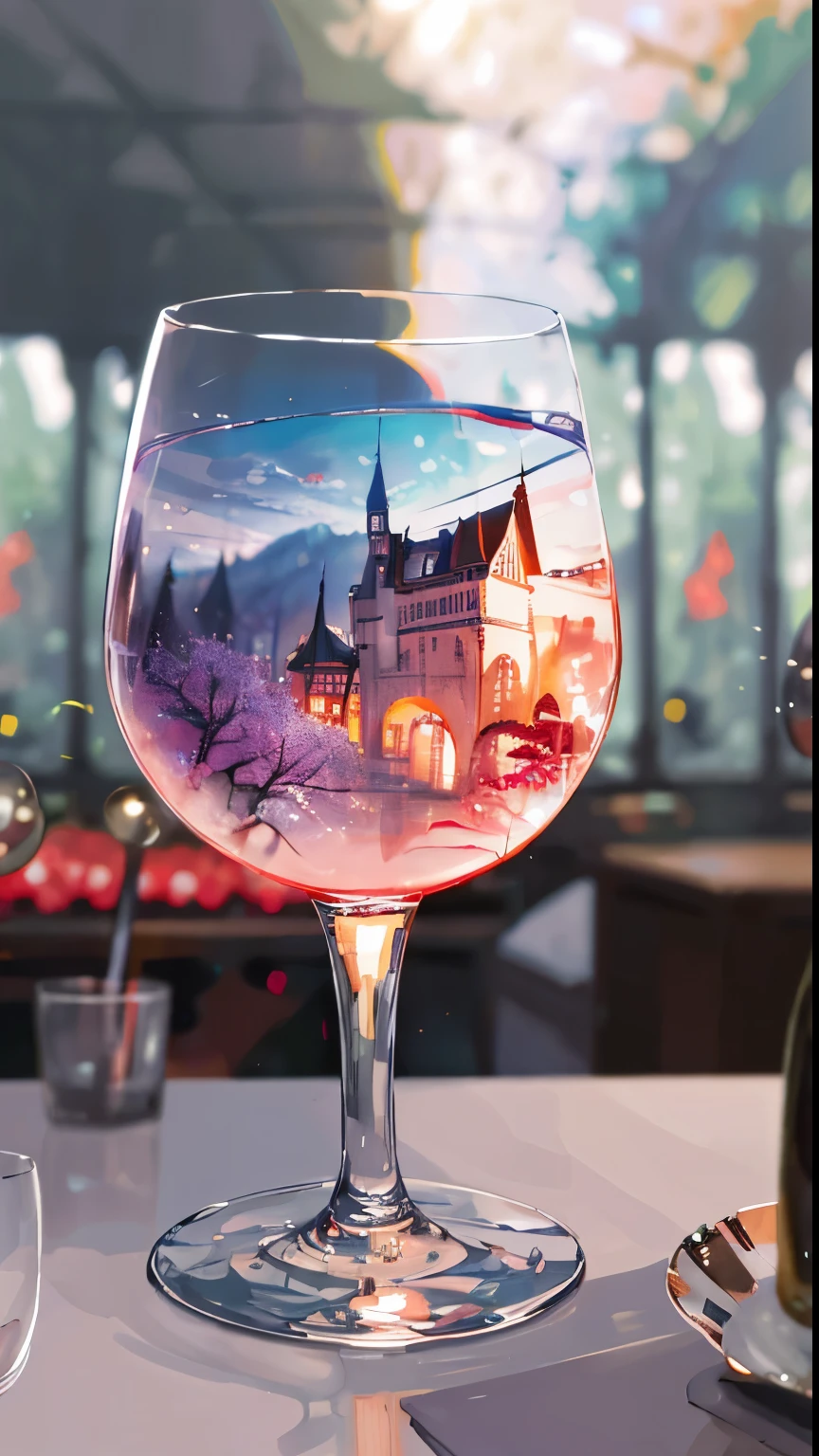 cocktailworld, colorful, no humans, scenery, secret castle treasure inside, forest, depth of field , ((blurry background)),
masterpiece, best quality, ultra detail, concept art, realistic, delicious, wine glass