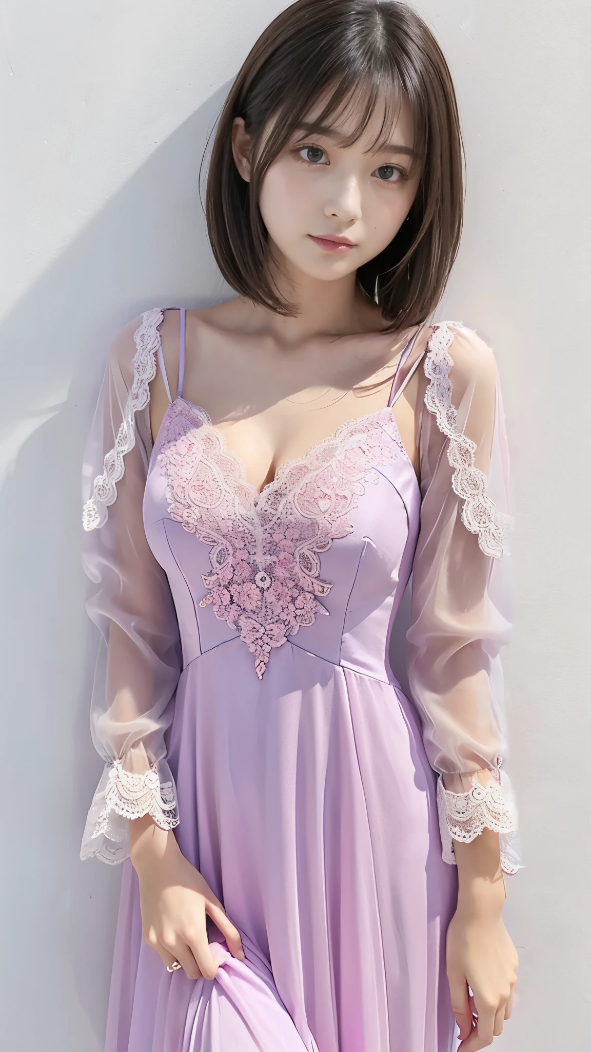 Total lace 、Long Length 、Party Dresses 、one piece 、Long sleeve、 pink、 blue 、Big size、 Flare、 With sleeves、 With sleeves、 Long dress