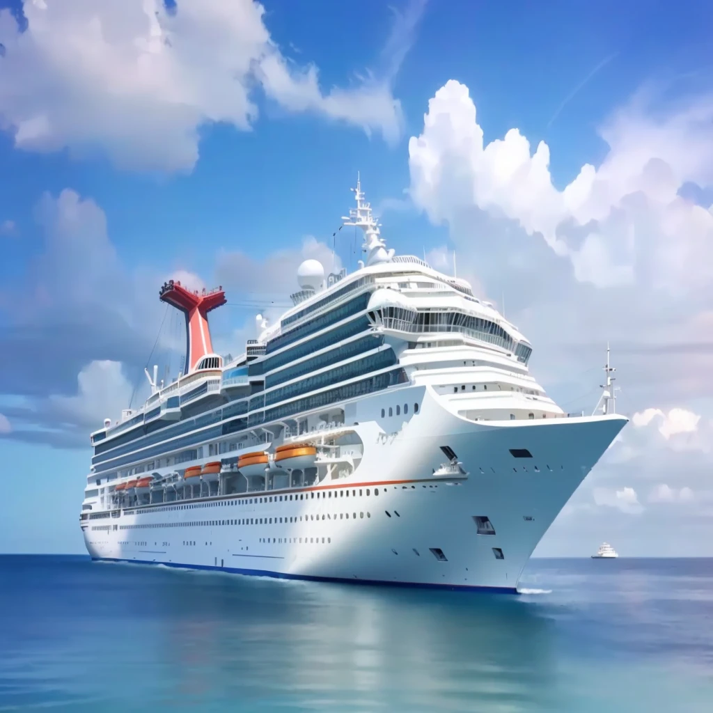 Cruise ships at sea,5G technology,High-tech HUD,Satellite positioning,glowing lines,sunrise,Backlight,Great farewell,Wide-angle lens