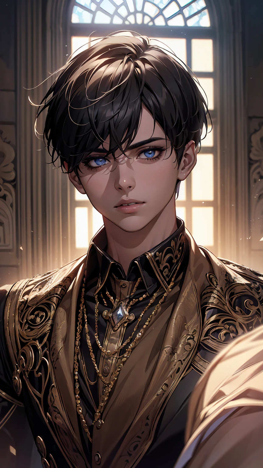 1 boy, masterpiece, beautiful detailed eyes, beautiful detailed lips, extremely detailed face and features, intricate details, hyperrealistic, photorealistic, 8k, detailed lighting, cinematic lighting, dramatic lighting, chiaroscuro, vibrant colors, rich shading, sharp focus, highly detailed, exquisite, digital art, concept art, artstation quality