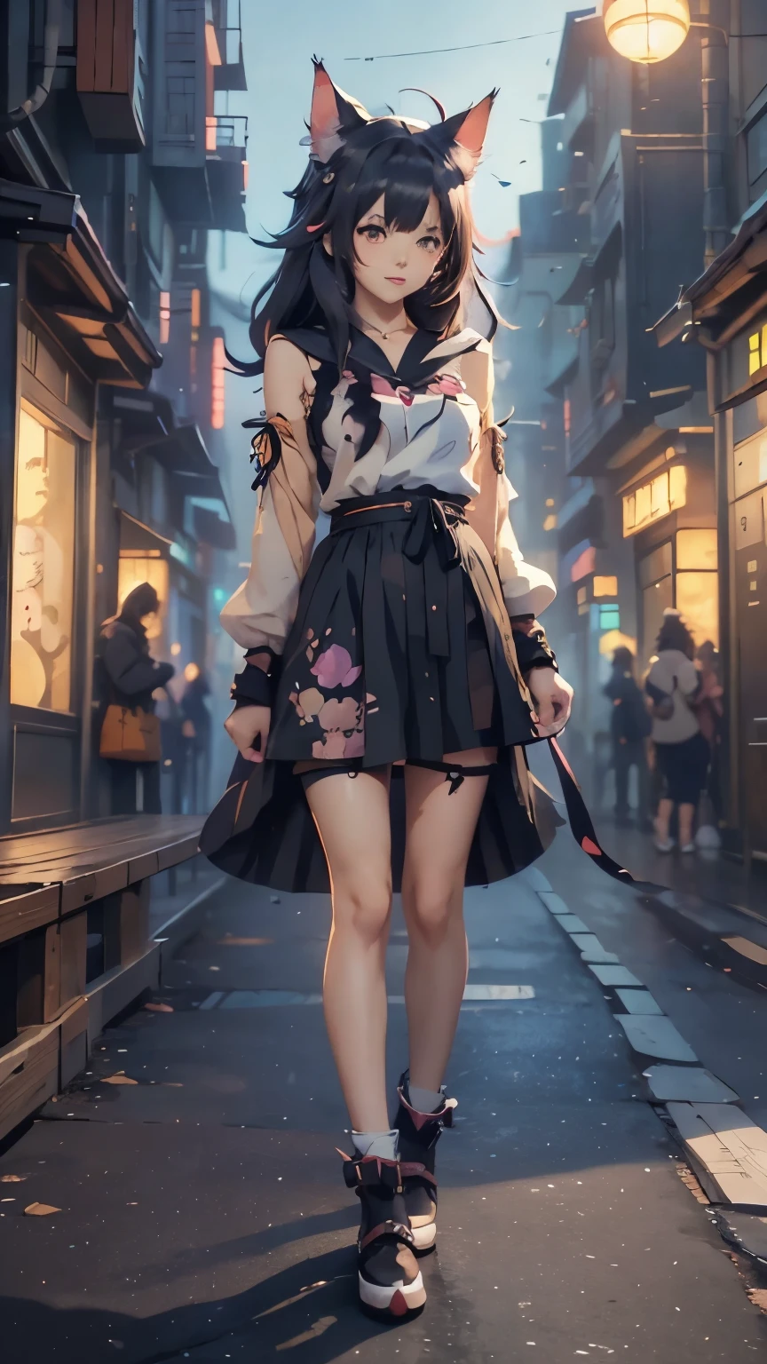 a full body anime portrait photo of a catgirl with plain backgroun, beautiful anime catgirl, anime catgirl, anime vibes, anime style 4k, attractive cat girl, cat girl, anime style artwork, anime style illustration, anime style, anime cat, in anime style, anime inspired, artwork in the style of guweiz, cute anime catgirl