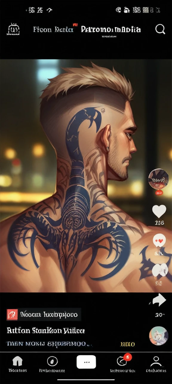 Scorpio tattoo on the back of a man&#39;s head