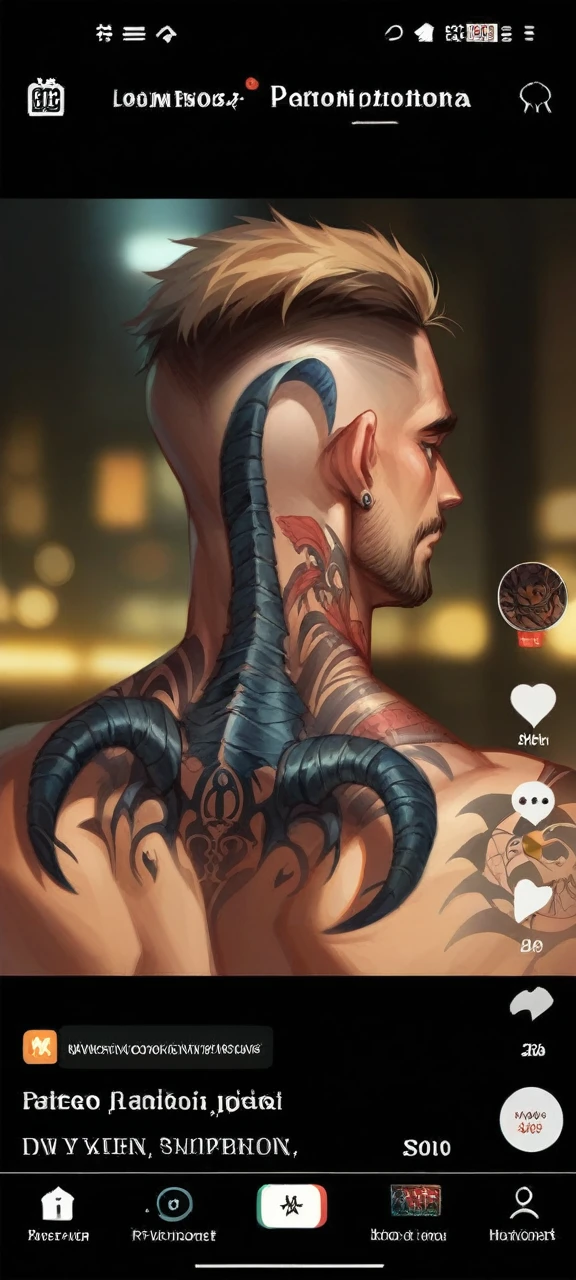 Scorpio tattoo on the back of a man's head