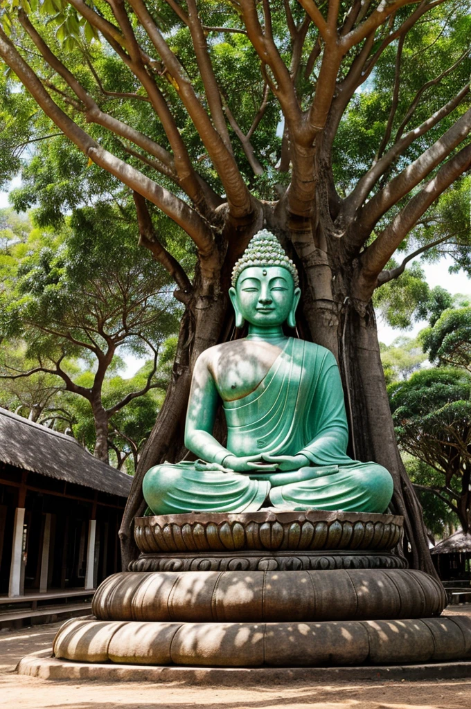 Buddha picture for laptop sitting under the Banyan tree.