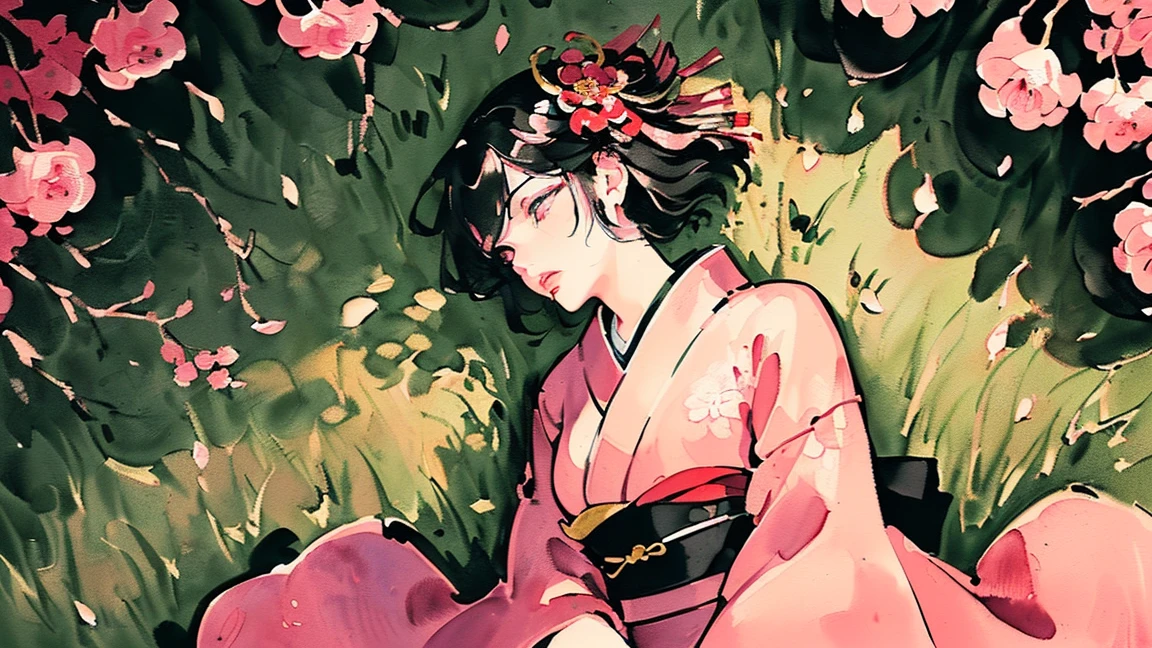 (((Oiran))),(((Oiran))),(((Oiran))),(((Oiran))),(((Prostitute))), (((Prostitute))), (((Prostitute))), (((Prostitute))), (((Prostitute))), (((Japanese painting))),(((Japanese painting))),(((Japanese painting))),(((Japanese painting))),(((Japanese painting))), (((On the ground))),(((On the ground))),(((On the ground))),(((On the ground))),(((On the ground))),(((On the ground))),(((On the ground))),(((On the ground))),(((On the ground))),(((On the ground))),(((On the ground))),(((On the ground))),(((On the ground))),(((On the ground))), (((Looking Down from Above:1.8))), ((((upturned eyes :1.5))),(((watching a Sakura))),Flashy kimono,hair ornaments, Scenery of Kyoto,(((low saturation))),(((low saturation))),(((low saturation))),(((low saturation))),(((low saturation))),(((low saturation))),(((low saturation))),(((night))),(((night))),(((night))),(((night))),(((night))),(((night))),(((night))),(((night))),(((night))),(((night))),(((night))),(((night))),(((night))),(((night))),(((night))),(((night))),(((night))),(((night))),(((night))),(((night))),(((night))),(((night))),(Lips are red:1.5)、 20-year-old, (((Ink Painting))),(((Ink Painting))),(((Ink Painting))),(((Ink Painting))),(((Ink Painting))),(((Ink Painting))),(((Ink Painting))), masterpiece, Highest quality, Very delicate and beautiful girl,Very delicate and beautiful, world masterpiece theater, Super detailed, Very detailedな, Highest quality,(((Pink kimono)))。(((Pink kimono)))。(((Pink kimono)))。(((Pink kimono)))。(((Pink kimono)))。(((Pink kimono)))。(((Pink kimono)))。(((Pink kimono)))。(((Pink kimono)))。 (((Black Hair))), (((Black Hair))), (((Black Hair))), (((Cherry tree))), (((Cherry tree))), (((Cherry tree))), (((Cherry tree))), (((Upper Body))), (((Upper Body))), (((Upper Body))), (((Upper Body))), (((Upper Body))), (((Upper Body))), High resolution, Very detailed,5 girls, Highest quality, masterpiece, Highest quality, Accuracy, A woman in her twenties from the late Edo period.。(((赤いFlashy kimono)))。 。彩度の低い古いJapanese paintingのスタイルでは、The women look like modern anime characters..、She has a bit of Kabuki makeup on..。Strong 2D feel。。background, たくさんの花びらが散っている大きなCherry tree、