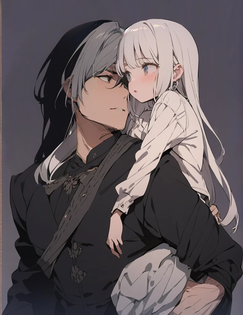 Man with long grey hair