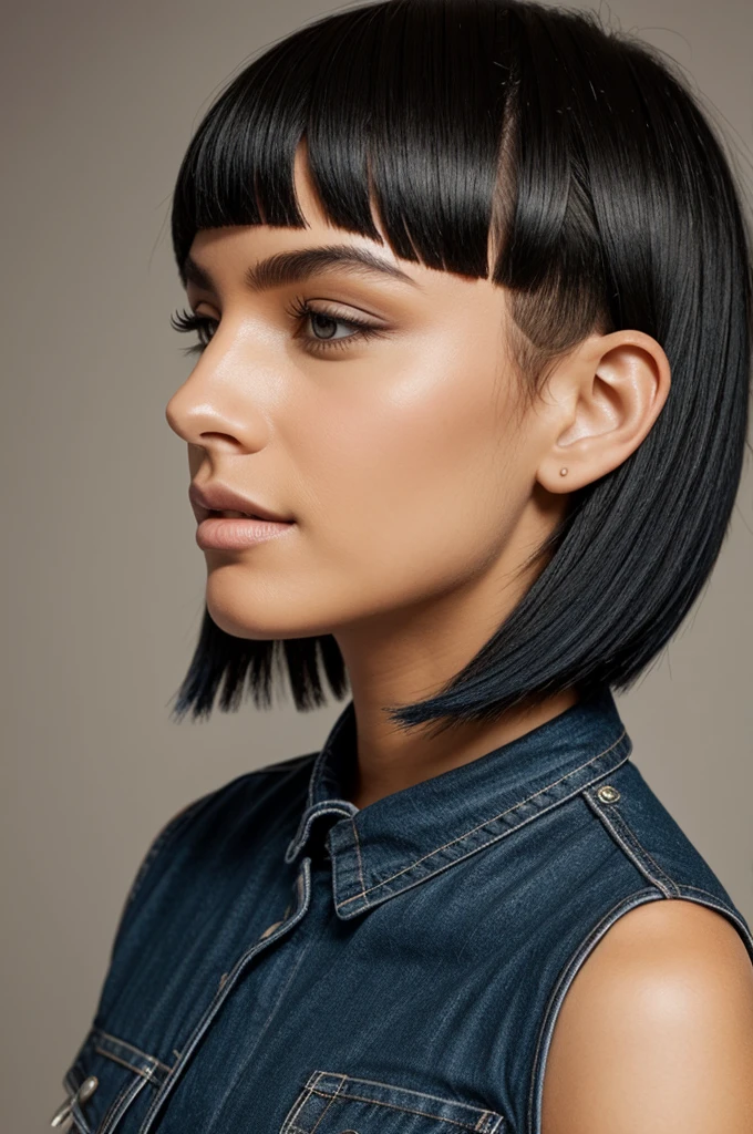 textured fringe cut with a side fade.