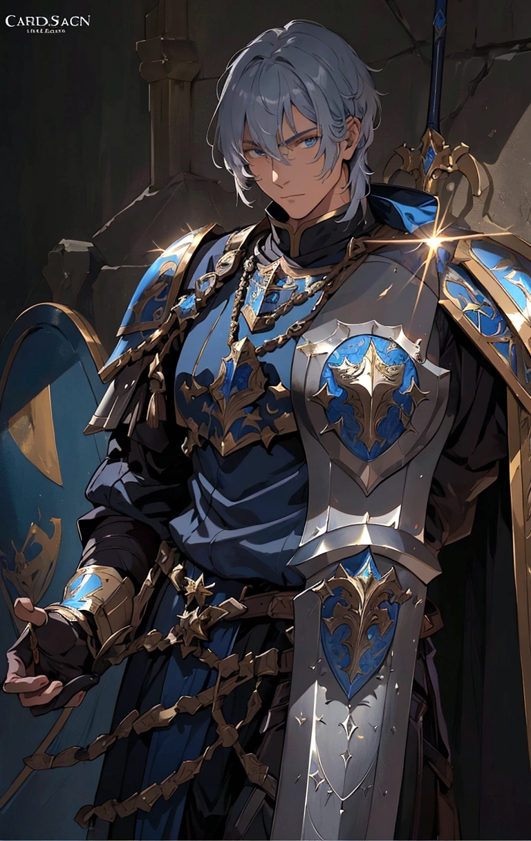 a man in armor holding a sword and a shield, male paladin, a human male paladin, arsen lupin as a paladin, male artificer, picture of a male cleric, fantasy paladin, vigo the carpathian, portrait of a knight, portrait of knight, baldur's gate character portrait, painting of a knight