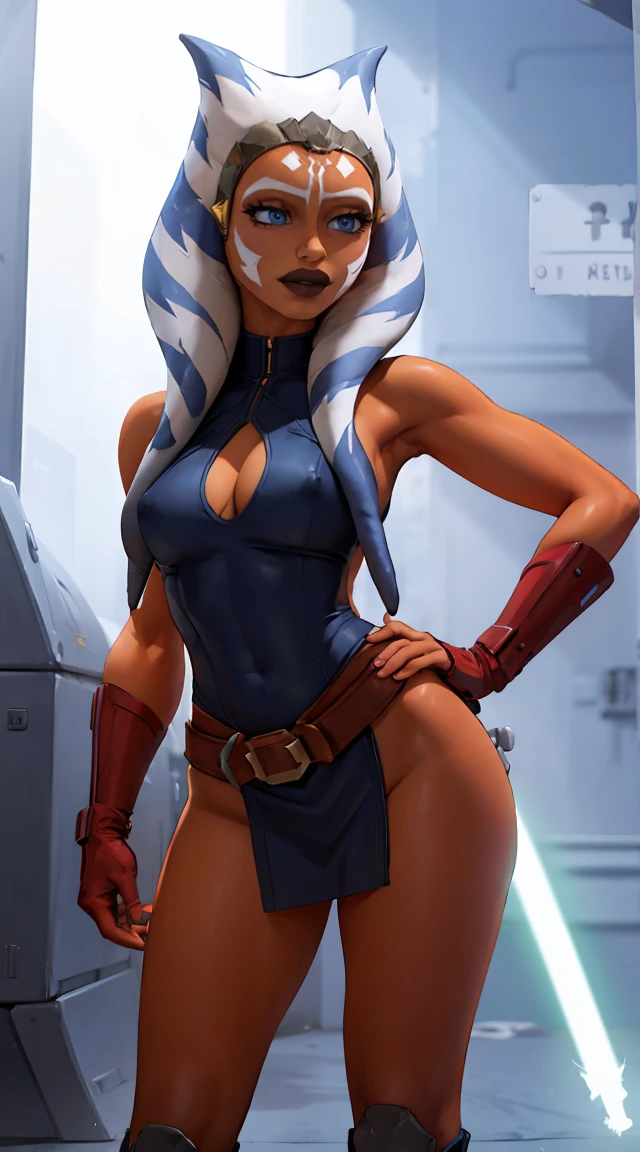 masterpiece, best quality, highres, 1girl, solo, blue eyes, boots, orange skin, gloves, tattoo, tentacle hair, colored skin, facial mark, facial tattoo, belt, forehead mark, lips, knee boots, armor, long hair, lightsaber,full body full shot , ((dynamic pose)),sexy pose, ahsoka ((((alone))))) , naked,detailed vagina, enormous tits,naked, full shot full body (best quality,4k,8k,highres,masterpiece:1.2),ultra-detailed,, enormous tits ,extremely detailed girl,beautiful detailed eyes,beautiful detailed lips,longeyelashes,dynamic pose ,,sharp focus, ahsoka, ahsoka,muscles ,(((sexy pose ))) FOREST background
