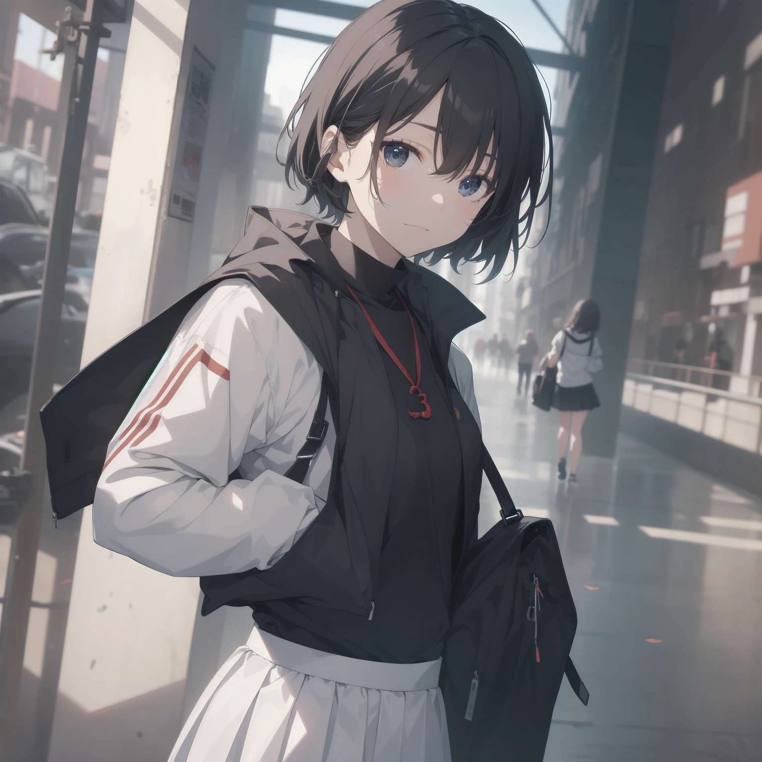 ultra-absurdres-Top quality by artist God, ultra-detailed, high resolution, anime moe artstyle, best anime 8k konachan wallpaper, pixiv contest winner, pool:2810, perfect anatomy,break, 1girl, (Please draw a girl walking sleepily to school alone. )break,(Solo,little female, 13-year-old:1.3),Full limbs, complete fingers,a junior high school student, (very short hair), short cut, flat chest, , small butt, small black eyes, beautiful detailed eyes, well-proportioned iris and pupils, expressive eyes, highres detailed hair, soft expression, salor school_uniform, sailor collar, serahuku, bow, pleated skirt,(Detailed Lighting), (Detailed background), in the School commute route. break,super detailed skin, Best cinematic lighting powered by famous artist, 8k,beauty illustration,photoshop_(medium),very aesthetic,break,((artist:toosaka_asagi )), artist:clamp ,artist:carnelian ,artist:kantoku ,