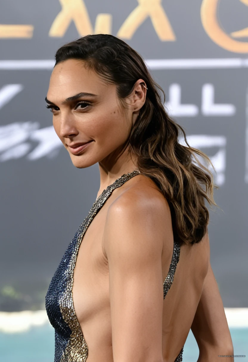 (high quality bikini model photograph)  (Gal Gadot , tired look, exhausted , 45yo woman,  on a vegetationary beach,  ,( sexy model photoshoot , sexy angles , tall fit woman, extremely wet hair , fleshy muscular figure:1.5, (full upper body shot )  , smiling seductively , making her hair, galxgadt, pony , show her detailed shiny fit sexualized figure  ) photorealistic, oily skin texture , buttery brown skin ) ,celebrity erotic photograph , oily skin , shiny sweaty skin , celebrity, female, woman, hollywood actress, ( perfect anatomy ,photorealistic  lights, correct hands ,depth of field, insanely detailed skin texture, hyper detailed features, hyper photorealistic texture )