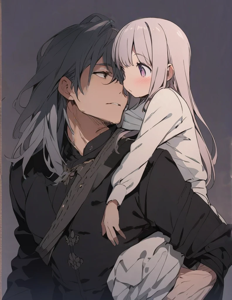 Girl being piggybacked short hair