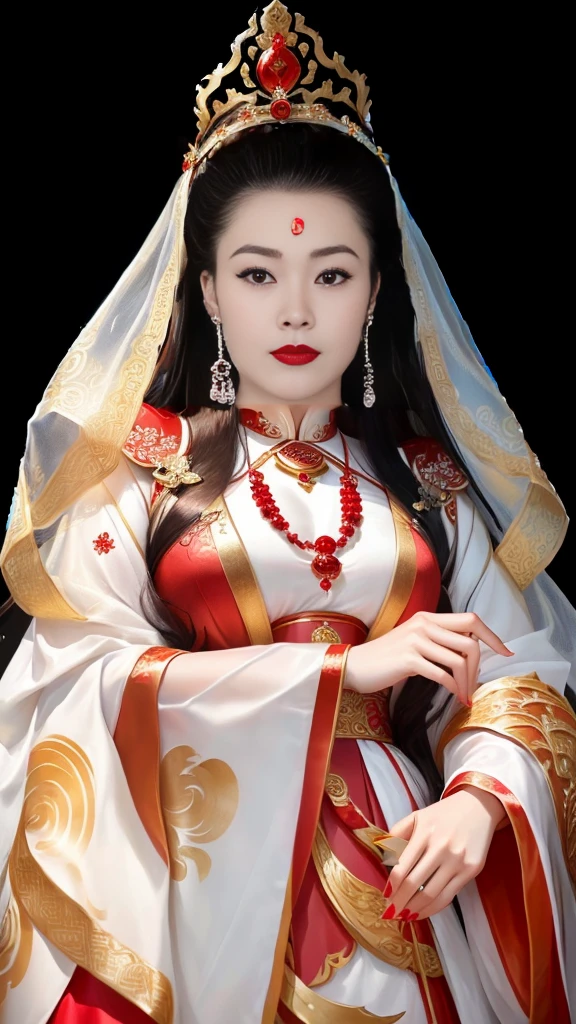 Arad woman in red dress and gold dress, Inspired by Huang Ji, Queen of the Sea Mu Yanling, Chinese Queen, Inspired by Lv Ji, Chinese Princess, A young woman plays, Inspired by Yin Dourui, Inspired by Zhang Yin, Inspired by Wu Bin, inspired by Jin Nong