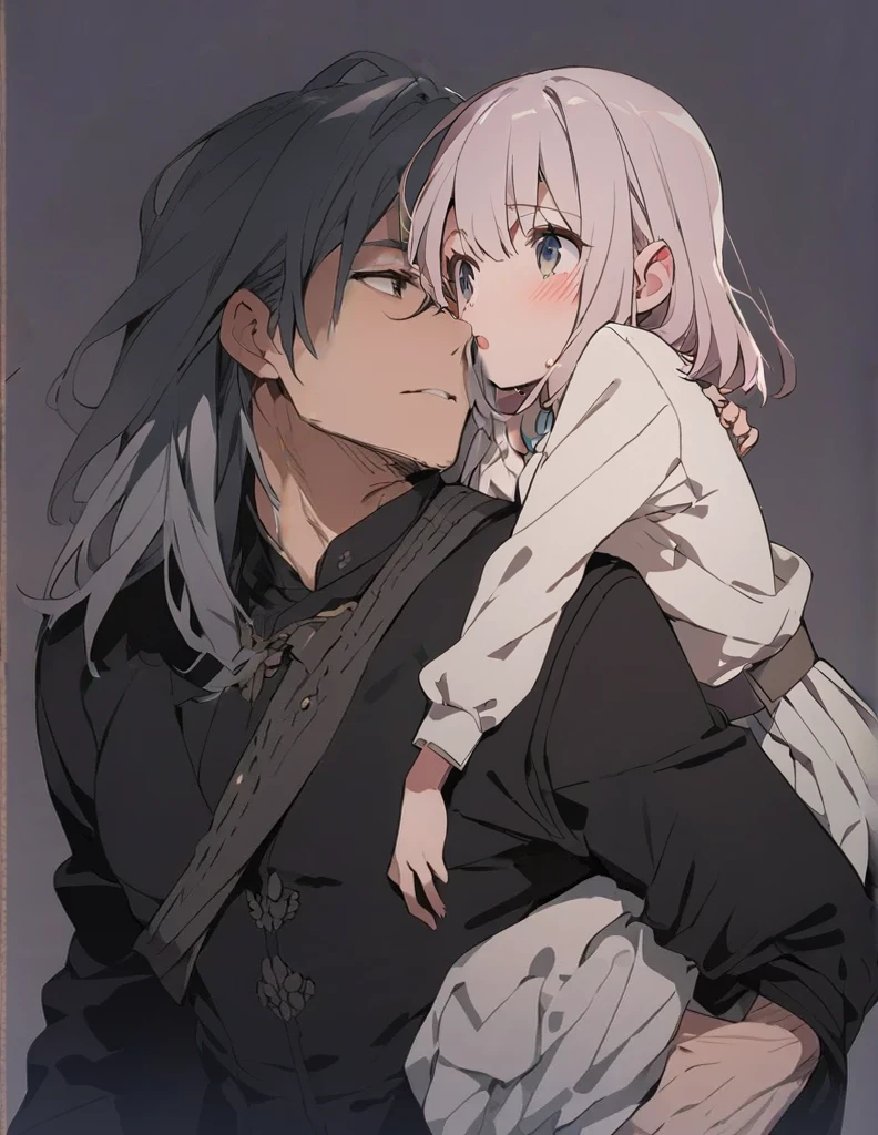 Girl being piggybacked　short hair
