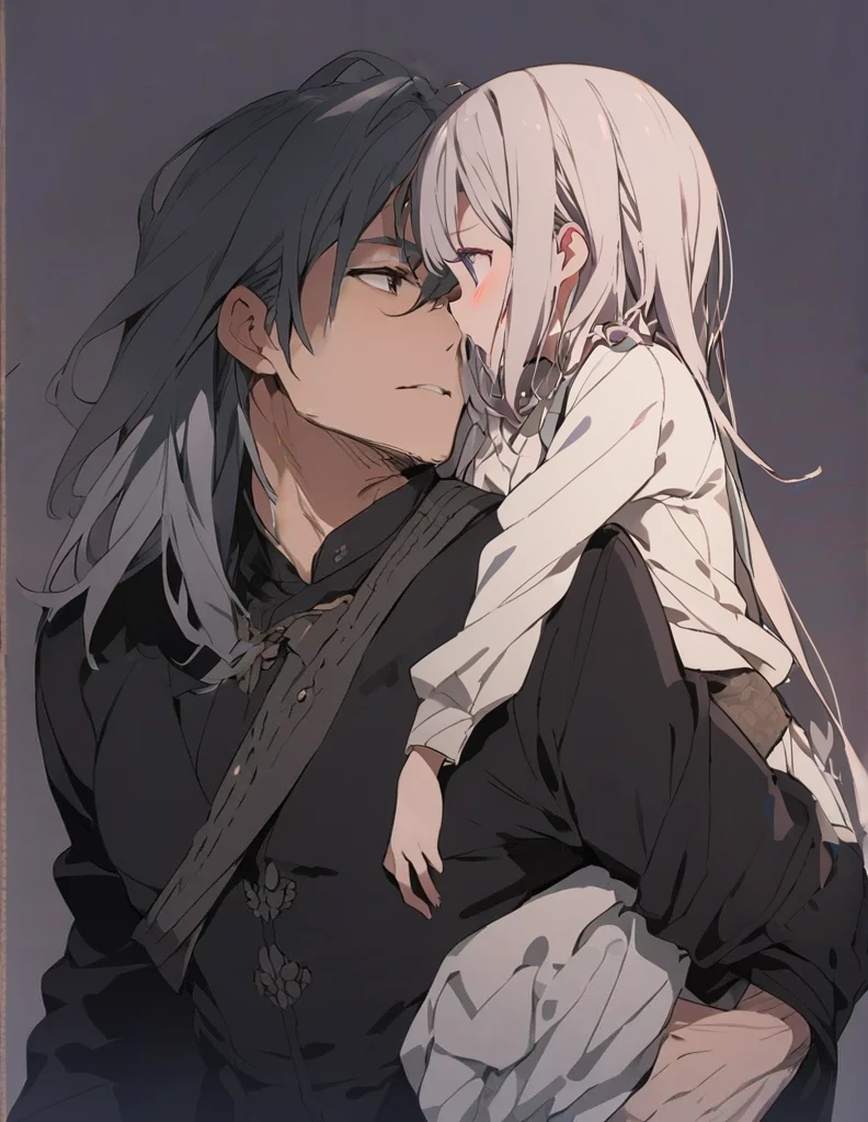 Girl being piggybacked short hair