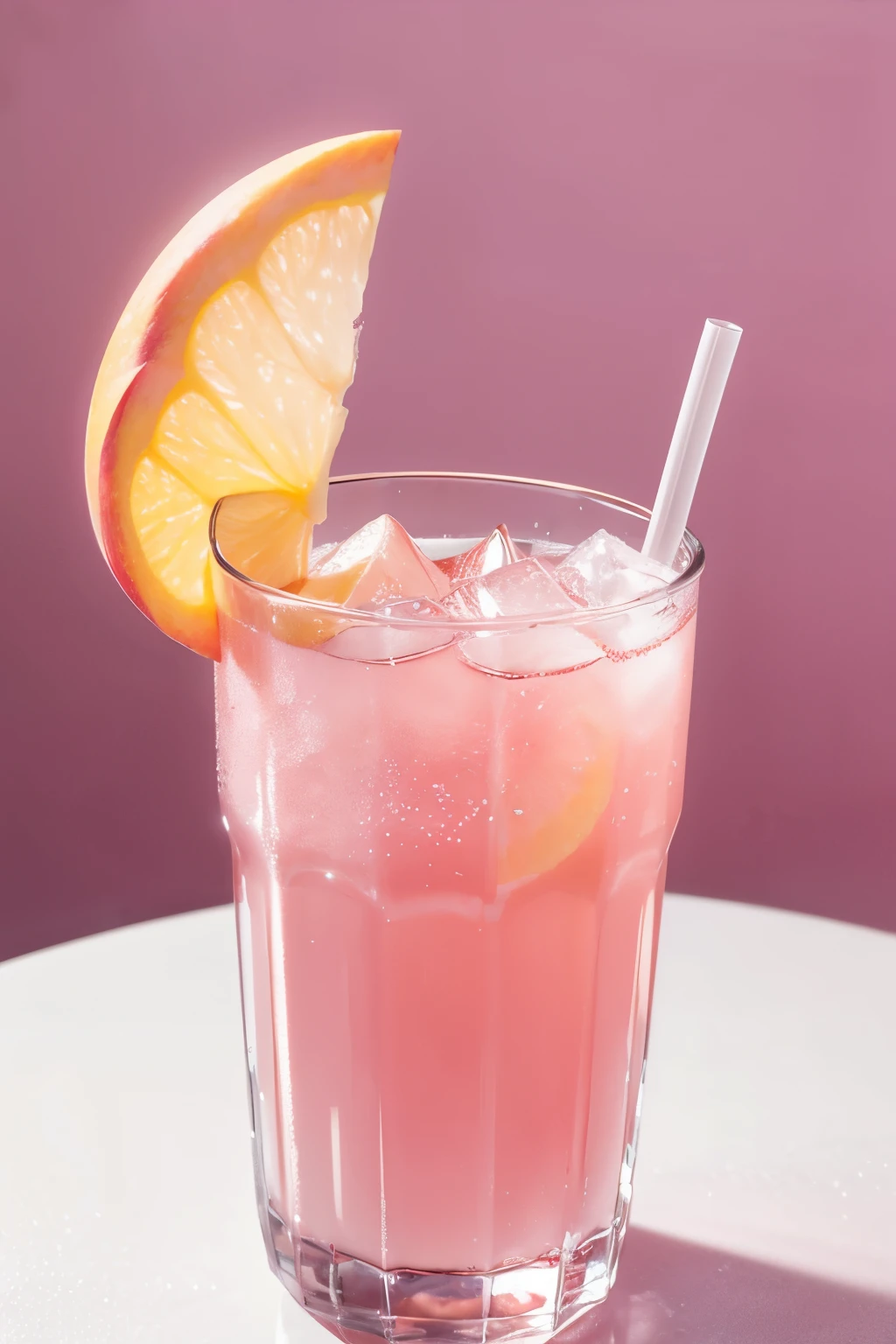 Pink Drink,Ice cubes,Special Drinks,Water in glass,White peach sparkling transparent drink,Photography