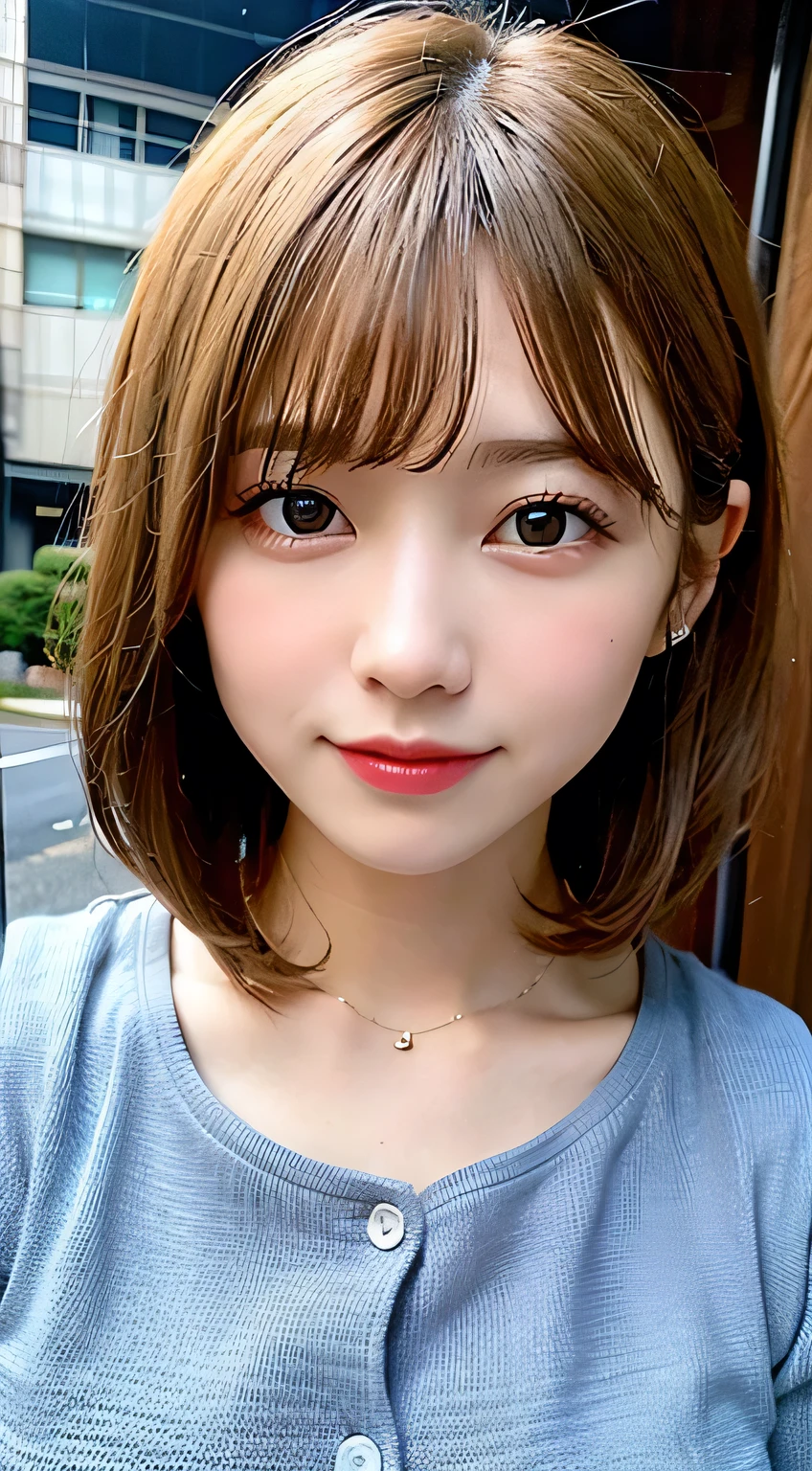 (8K, RAW Photos:1.2), Detailed face and eyes,最high quality, Ultra-high resolution, Very detailed ,Intricate details ,Tabletop ,pretty girl , Soft cinematic light, Hyper Detail,Sharp focus, high quality, Blonde, Bobcut, outside, rainに濡れる, rain, Clothes get wet, Hair gets wet, Soaking wet