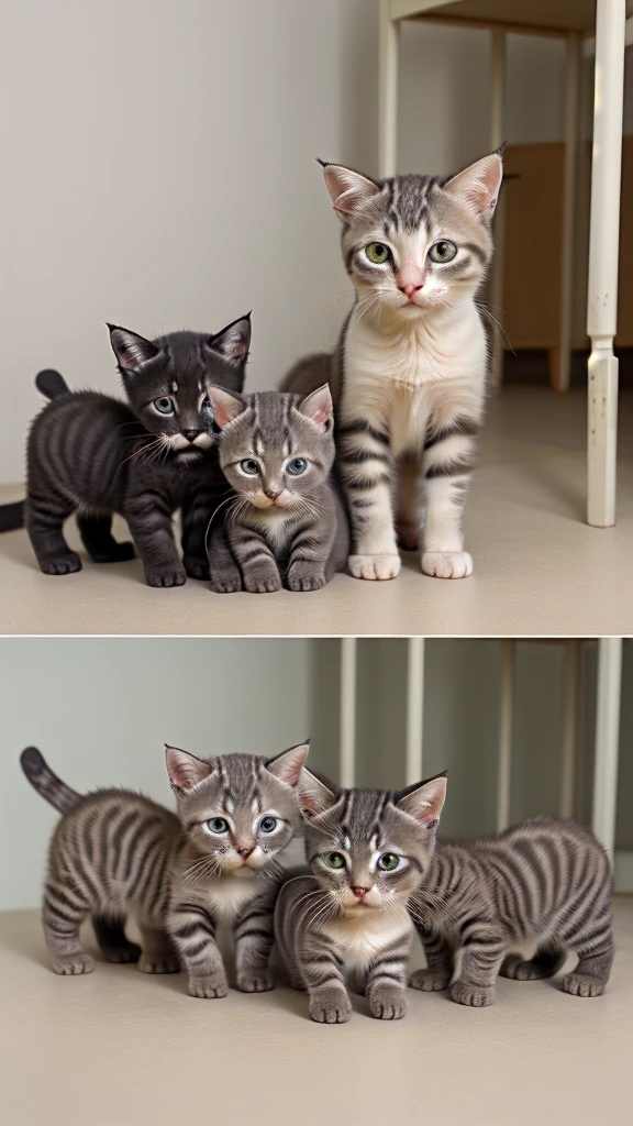 The story of a cat reunited with its kittens in 12 steps