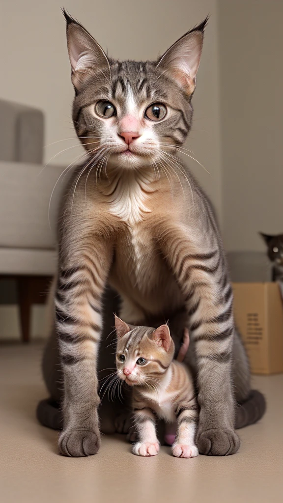 The story of a cat reunited with its kittens in 12 steps