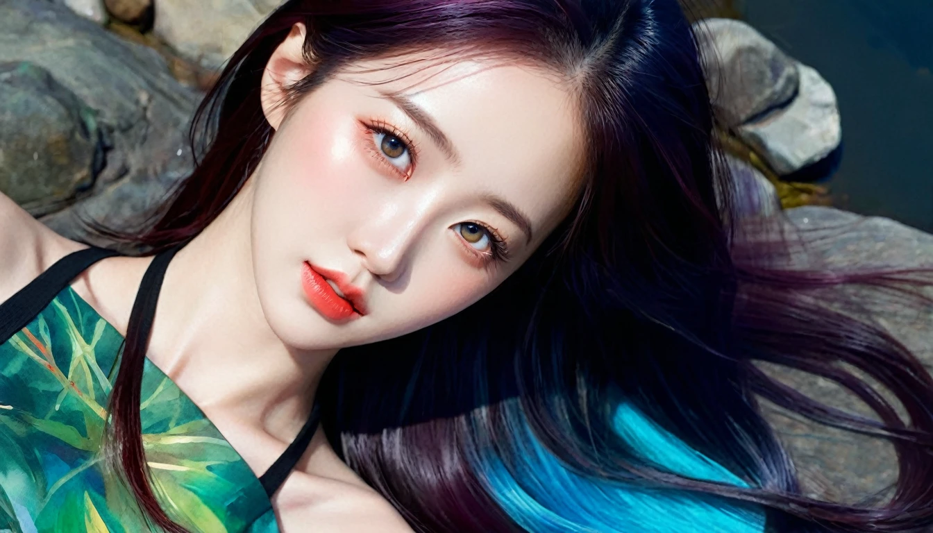 <(Digital watercolor illustration (Oriental Beauty), author:JB, waterhouse, Kahn Griffiths, Lee Min-jae, Anna Paula Hope, Stylized watercolor art, complex, Complex contrast, Human Development Report, sharp, Soft volumetric lighting, Gorgeous pastel colors, Wide-angle long shot, Perfect masterpiece:):1.0, (Upper thigh shot:1.3),
<(Delicate matte, Dark, fantastic, Intricate details, Startup Screen, Complementary colors, Fantasy concept art, 8k resolution is popular on Artstation Unreal Engine 5):0.9,