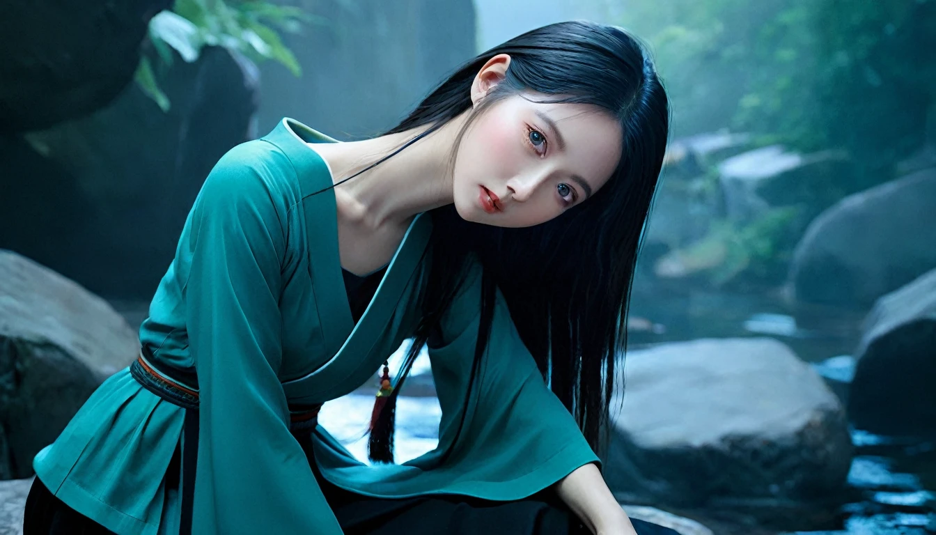 <(Digital watercolor illustration (Oriental Beauty), author：JB, waterhouse, Kahn Griffiths, Lee Min-jae, Anna Paula Hope, Stylized watercolor art, complex, Complex contrast, Human Development Report, sharp, Soft volumetric lighting, Gorgeous pastel colors, Wide-angle long shot, Perfect masterpiece:):1.0, (Upper thigh shot:1.3), <(Delicate matte, Dark, fantastic, Intricate details, Startup Screen, Complementary colors, Fantasy concept art, 8k resolution is popular on Artstation Unreal Engine 5):0.9,
