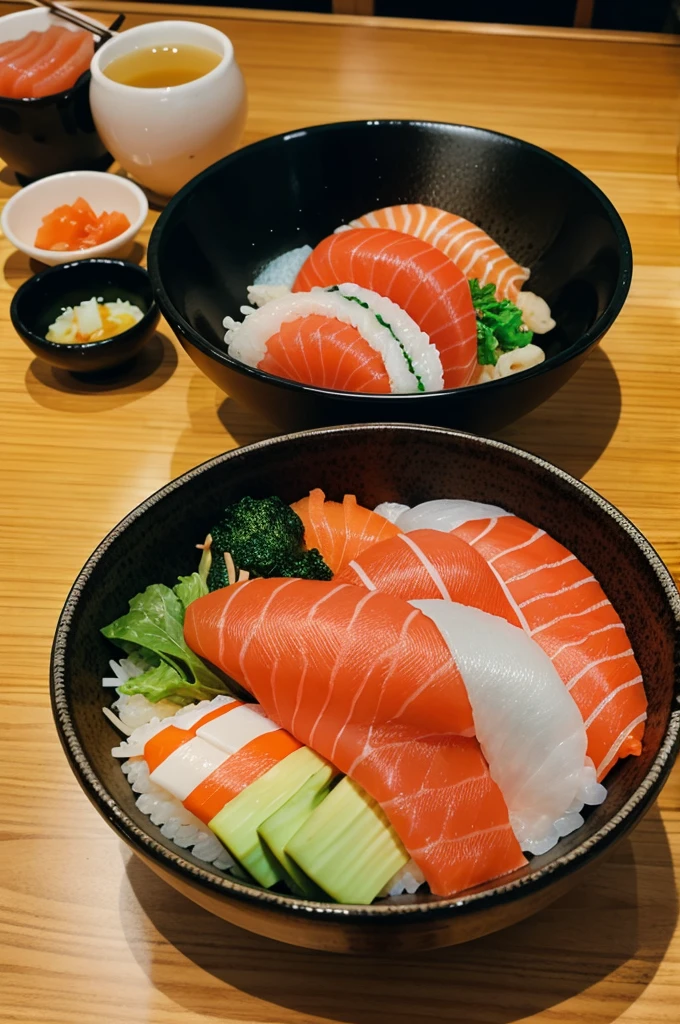 Japanese sushi in bowl