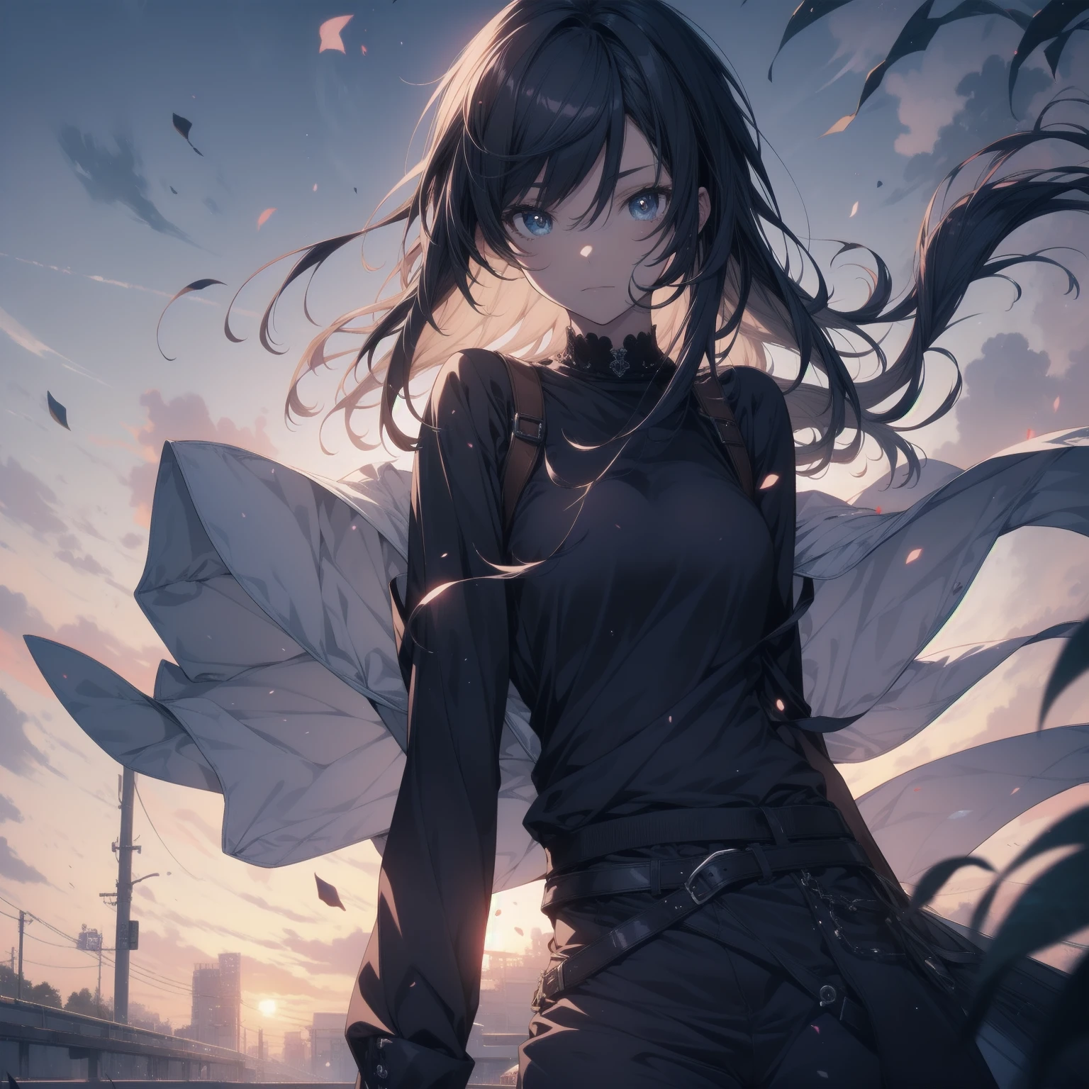 ultra-absurdres-Top quality by artist God, ultra-detailed, high resolution, anime moe artstyle, best anime 8k konachan wallpaper, pixiv contest winner, pool:2810, perfect anatomy,break, 1girl, tank top, mall black eyes, beautiful detailed eyes, well-proportioned iris and pupils, expressive eyes, highres detailed hair, soft expression, (Detailed Lighting), (Detailed background),outdoors. break,super detailed skin, Best cinematic lighting powered by famous artist, 8k,beauty illustration,photoshop_(medium),very aesthetic,break,((artist:toosaka_asagi )), artist:clamp ,artist:carnelian ,artist:kantoku ,